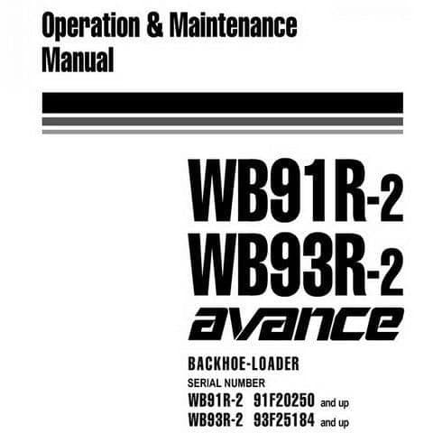 Komatsu  Backhoe Loader WB91R-2 WB93-2 Avance Operators Manual
