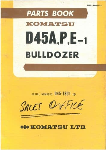 Komatsu Bulldozer D45A D45P D45E -1 Parts Manual
