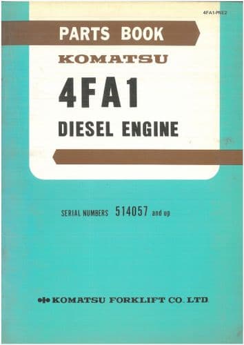 Komatsu Diesel Engine 4FA1 Parts Manual  SN - 514057 - ORIGINAL