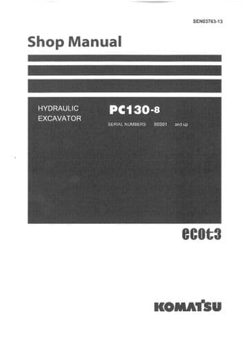 Komatsu Excavator PC130-8  Workshop Service Manual