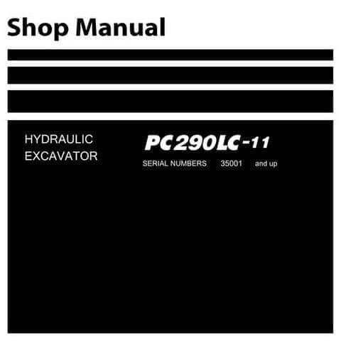 Komatsu  Excavator PC290LC-11 Workshop Service Manual