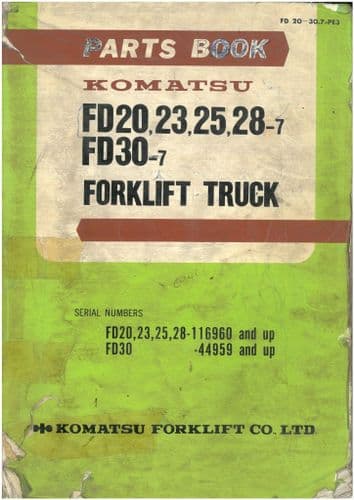 Komatsu Forklift FD20, 23,25,28-7 FD30-7  Parts Manual