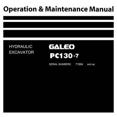 Komatsu Hydraulic Excavator Galeo PC130-7 Operators Manual
