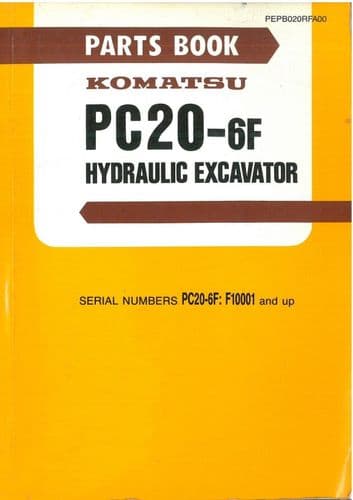 Komatsu Hydraulic Excavator PC20-6F Parts Manual