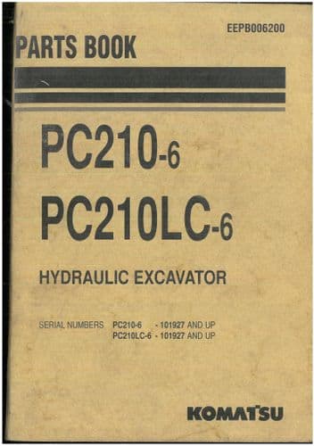 Komatsu Hydraulic Excavator PC210-6 & PC210LC-6 Parts Manual