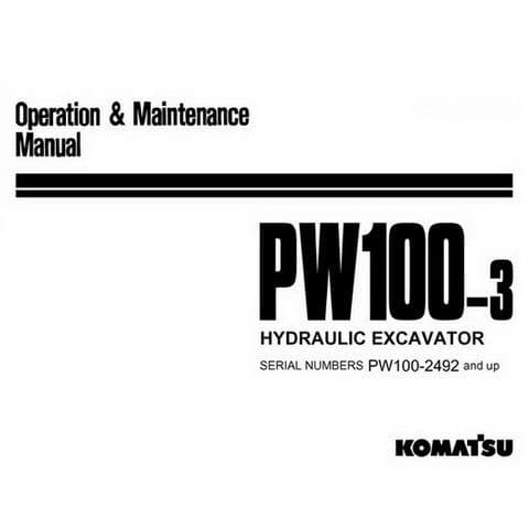 Komatsu  Hydraulic Excavator PW100-3 Operators Manual
