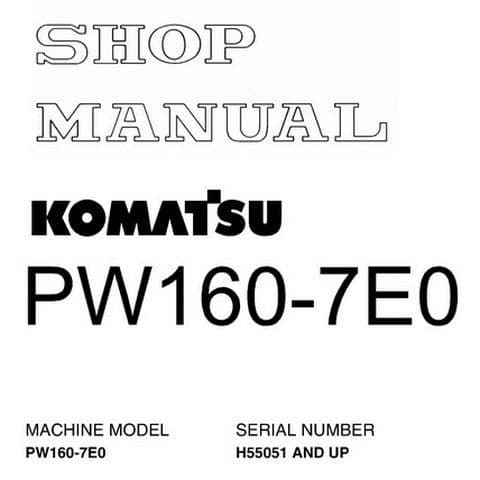 Komatsu Hydraulic Excavator PW160-7E0 Workshop Service Manual