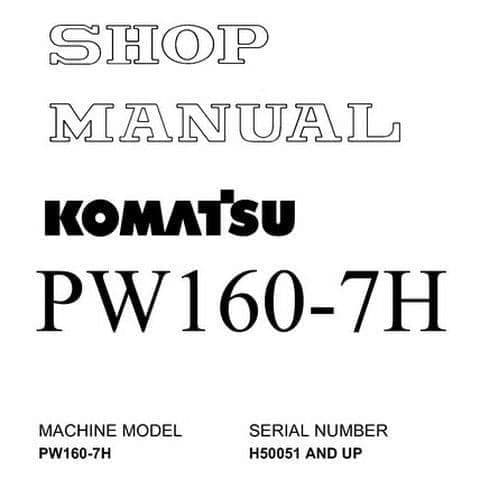 Komatsu Hydraulic Excavator PW160-7H Workshop Service Manual