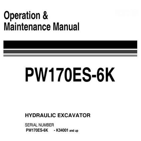 Komatsu Hydraulic Excavator PW170ES-6K Operators Manual
