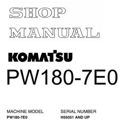 Komatsu Hydraulic Excavator PW180-7E0 Workshop Service Manual