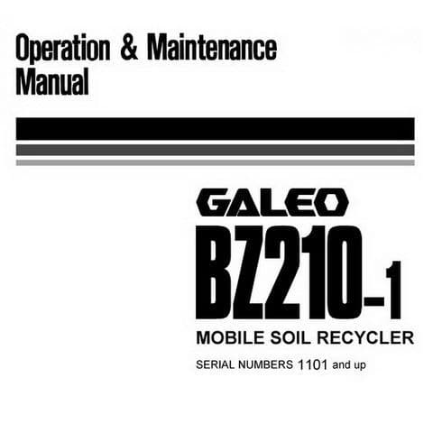 Komatsu Mobile Soil Recycler Galeo  BZ210-1 Operators Manual