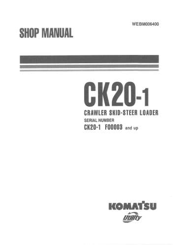 Komatsu  Skid Steer Loader SK1020-5 Turbo Workshop Manual