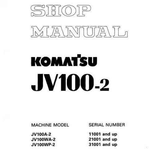 Komatsu Vibratory Smooth Drum Roller JV100-2 Workshop Service Manual