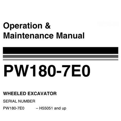 Komatsu Wheeled Excavator PW180-7E0 Operators Manual