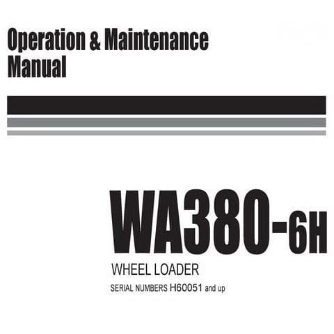 Komatsu Wheeled Loader WA380-6H Operators Manual
