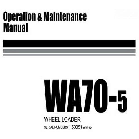 Komatsu Wheeled Loader WA70-5 Operators Manual