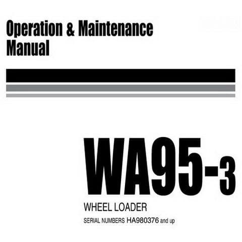 Komatsu Wheeled Loader WA95-3 Operators Manual
