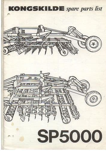 Kongskilde Cultivator SP5000 Parts Manual