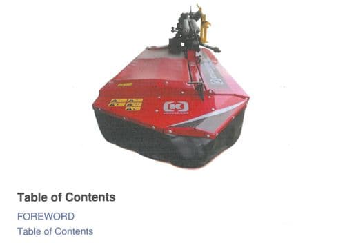 Kongskilde Disc Mower GXS2405P GSX2805 GXS2805P GSX3205 GSX3205P GXS3605 GXS4005 Operators Manual