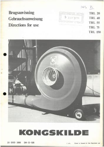 Kongskilde Grain Blower TRL 20 40 55 75 150 Operators Manual