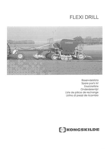 Kongskilde Seed Drill Flexidrill FD3000 FD4000 Parts Manual