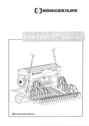 Kongskilde Seed Drill NCS 4100 A Operators Manual