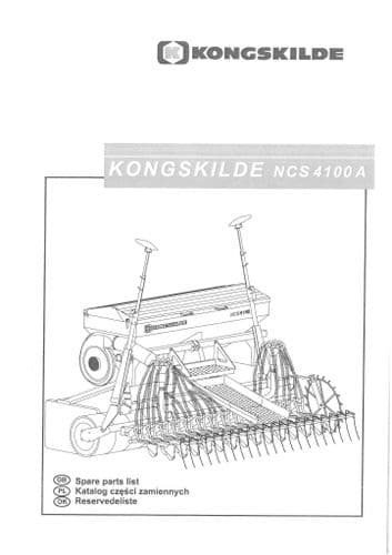 Kongskilde Seed Drill NCS 4100 A Parts Manual