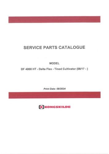 Kongskilde Tined Cultivator Delta Flex DF 4000 HT  Parts Manual