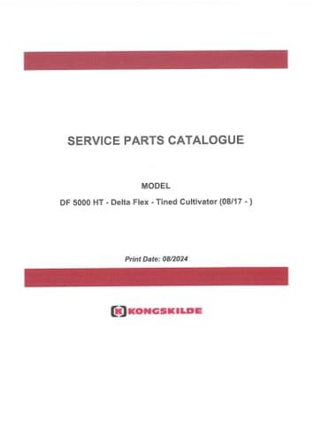 Kongskilde Tined Cultivator Delta Flex DF5000HT Parts Manual