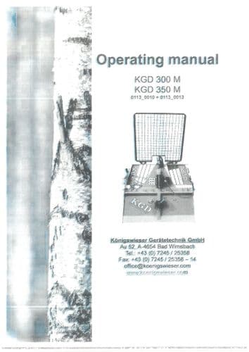 Konigswieser Geratetechnik Logging Winch KGD300M KGD350M Operators Manual