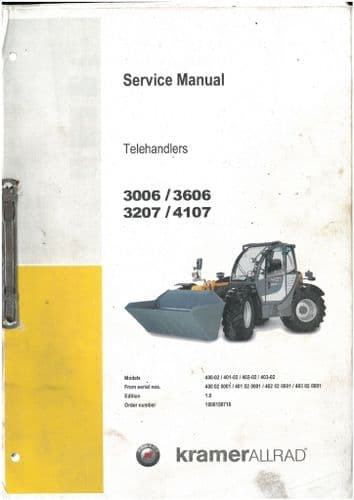 Kramer Allrad Telehandler 3006 3207 3606 4107  Workshop Service Repair Manual