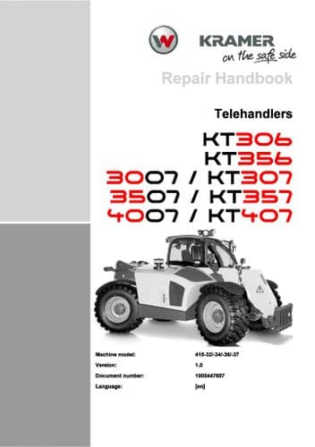 Kramer Telehandler KT306 KT356 3007-KT307 3507-KT357 4007-KT407 Type 415-32 -34-36 -37 Workshop Man
