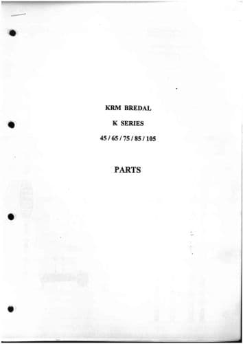 KRM Bredal Fertiliser Spreader K45 K65 K75 K85 K105 Parts Manual