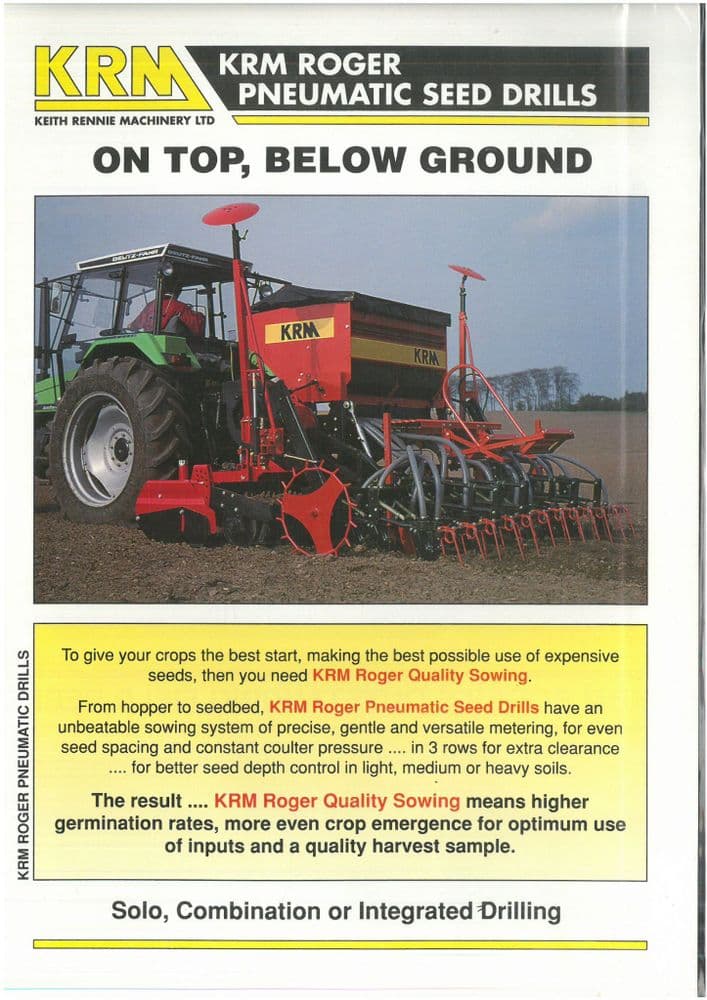 KRM Roger Pnuematic Seed Drill Brochure