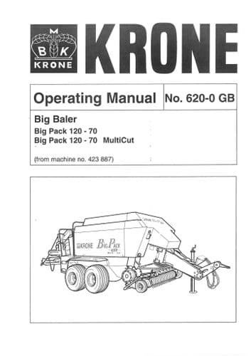 Krone Big Baler Big Pack 120-70 & 120-70 Multicut Operators Manual