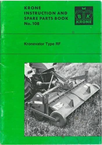 Krone Kronevator RF Operators Manual with Parts List