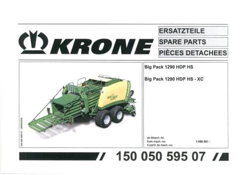 Krone Large Square Bale Big Pack 1290 HDP HS Big Pack 1290 HDP HS - XC -  Parts Manual