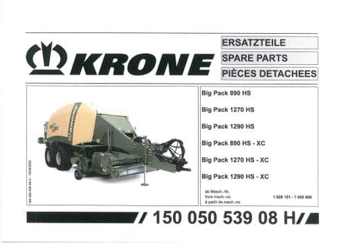 Krone Large Square Bale BP 890 1270 1290 HS BP 890 1270 1290 HS - XC-  Parts Manual