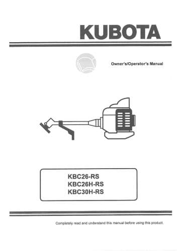 Kubota Brushcutter Trimmer KBC26-RS KBC26H-RS KBC30H-RS Operators Manual