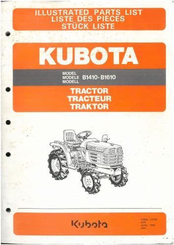 Kubota Compact  Tractor B1410 & B1610 Parts Manual - ORIGINAL