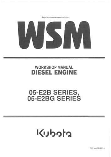 Kubota Diesel Engine 05-E2B 05-E2BG Workshop Service Manual