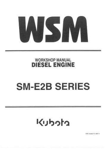 Kubota Diesel Engine SM-E2B Workshop Service Manual
