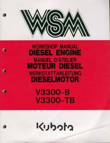 Kubota Diesel Engine V3300-B V3300-TB Workshop Manual