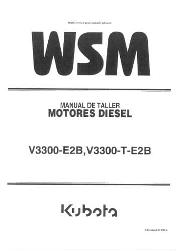 Kubota Diesel Engine V3300-E2B V3300-T-E2B Workshop Service Manual