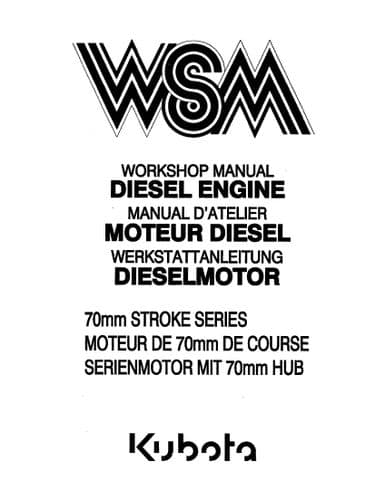 Kubota Diesel Engine Z500B Z600B ZH600B D650B D750B D850B DH850B D950B Workshop Service Manual