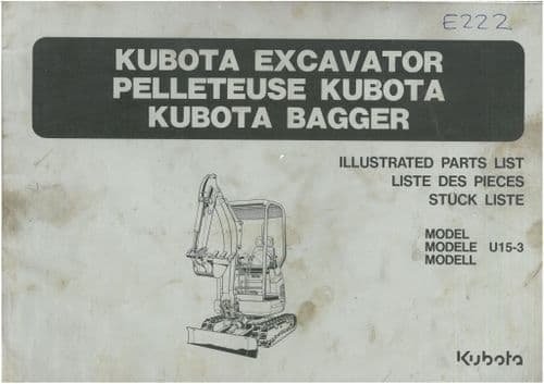 Kubota Excavator U15-3 Parts Manual
