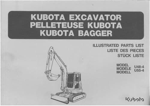 Kubota Excavator U48-4 & U55-4 Parts Manual
