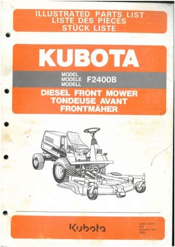 Kubota  Front Mower F2400B Parts Manual