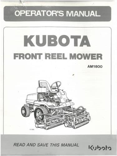 Kubota Front Reel Mower AM1800 Operators Manual