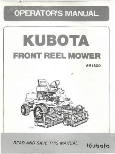 Kubota Front Reel Mower AM1800 Operators Manual
